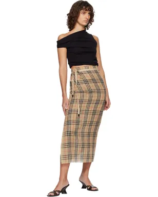Burberry Sarong チェック コットン ミディアムスカート - サムネイル4