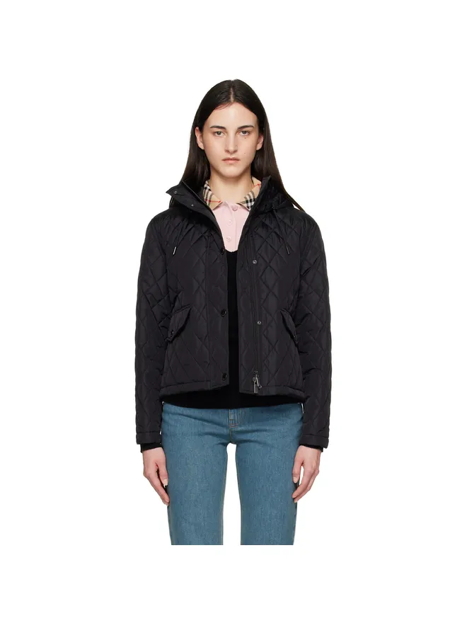 Burberry Burberry クロップド キルティング ナイロン フード付きジャケットの商品画像