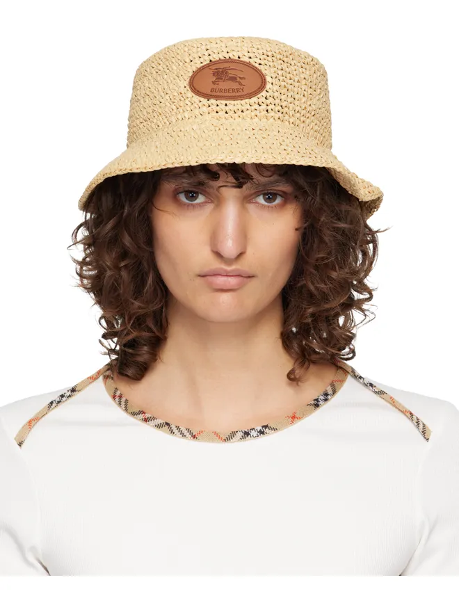 Burberry Burberry Knight Stamp Raffia-Effect バケットハットの商品画像