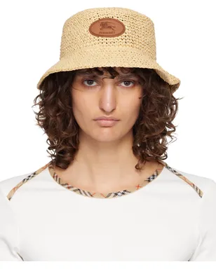 Burberry Knight Stamp Raffia-Effect バケットハット - サムネイル1