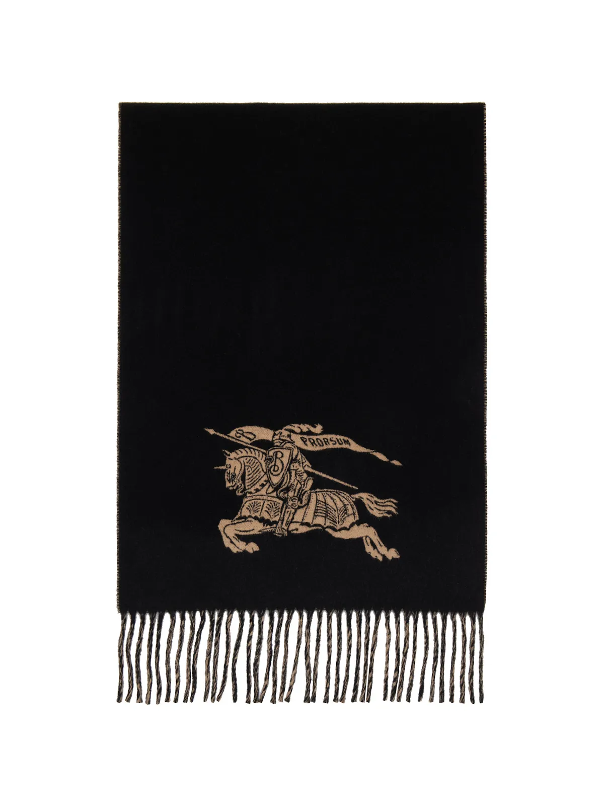 Burberry Knight カシミヤ リバーシブル マフラー - 画像1