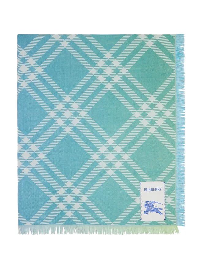 Burberry Burberry グラデーションチェック ウール シルク マフラーの商品画像