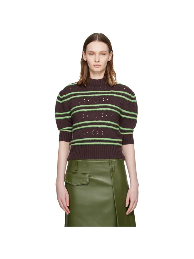 Marni Marni ボーダー 半袖 クルーネックセーターの商品画像