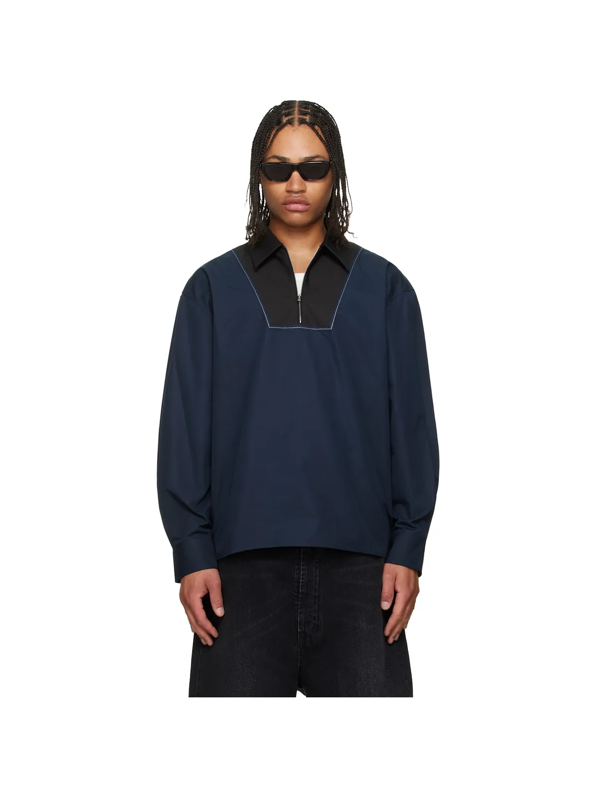Marni Poplin Zip Bib シャツ - 画像1