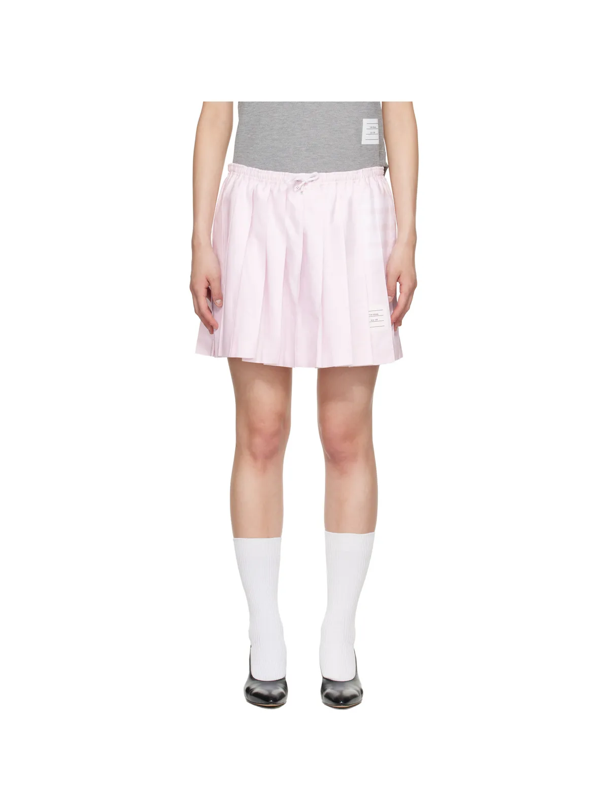 Thom Browne Oxford 4-Bar Drawstring Pleated ミニスカート - 画像1