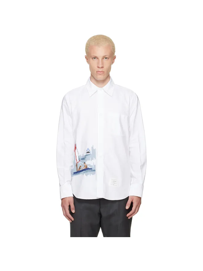 Thom Browne Thom Browne Scenic Sailboat & Shark オックスフォードシャツの商品画像