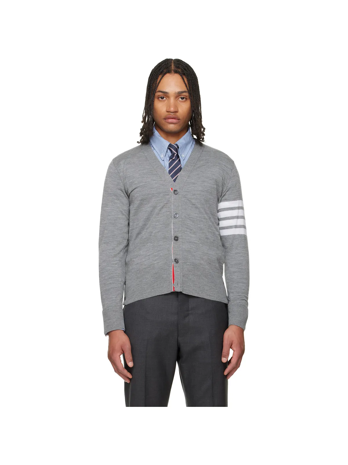 Thom Browne 4-Bar Classic メリノウール カーディガン - 画像1