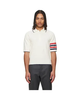 Thom Browne 4-Bar リネンコットン リラックスフィット ニットポロシャツ - サムネイル1