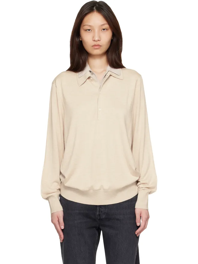 Acne Studios Acne Studios レイヤード シルク ニットポロシャツの商品画像