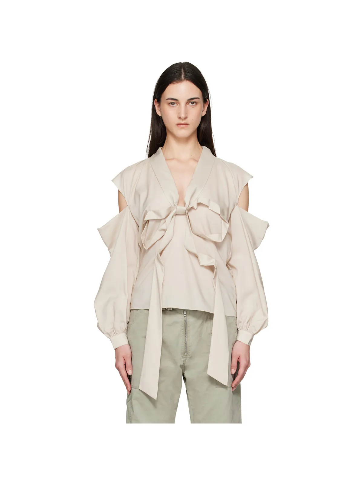 Acne Studios Cut-Out Bow ブラウス - 画像1