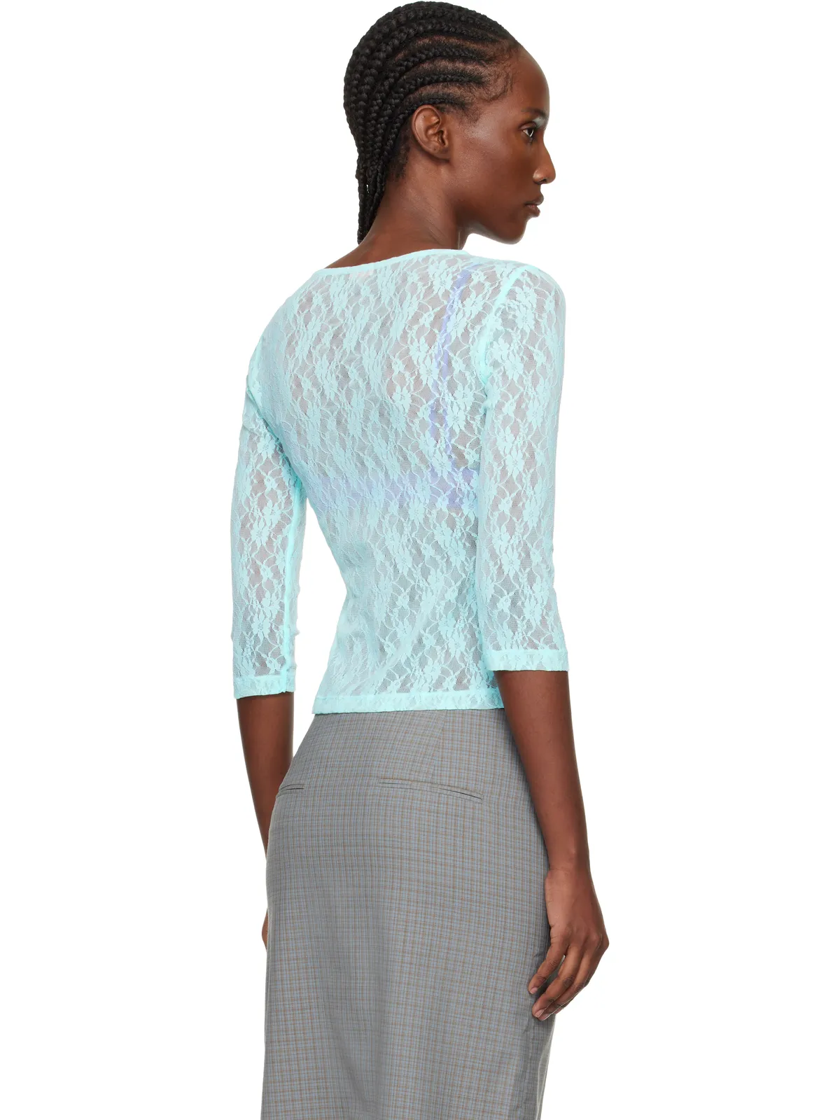 Fruity Booty Lace Moss カシュクールTシャツ - 画像3