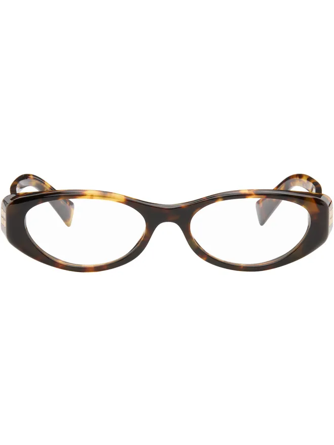 Miu Miu Eyewear Miu Miu Eyewear トータスシェル オーバルメガネの商品画像