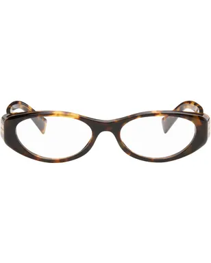 Miu Miu Eyewear トータスシェル オーバルメガネ - サムネイル1