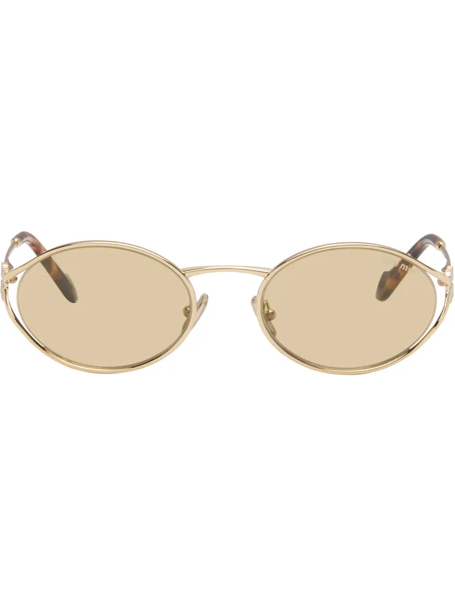Miu Miu Eyewear Miu Miu Eyewear メタル オーバルサングラスの商品画像