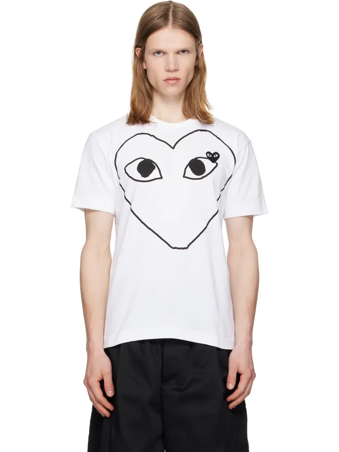 COMME des GARÇONS PLAY COMME des GARÇONS PLAY アウトライン ハート Tシャツの商品画像