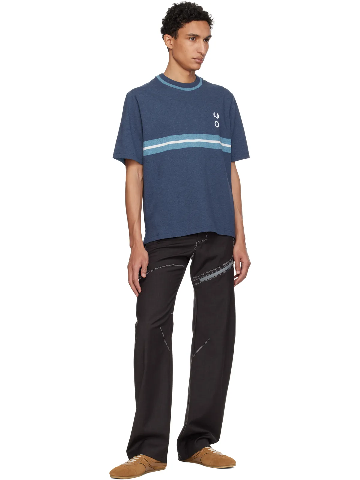 Craig Green Fred Perryエディション 'Half And Half' Tシャツ - 画像4