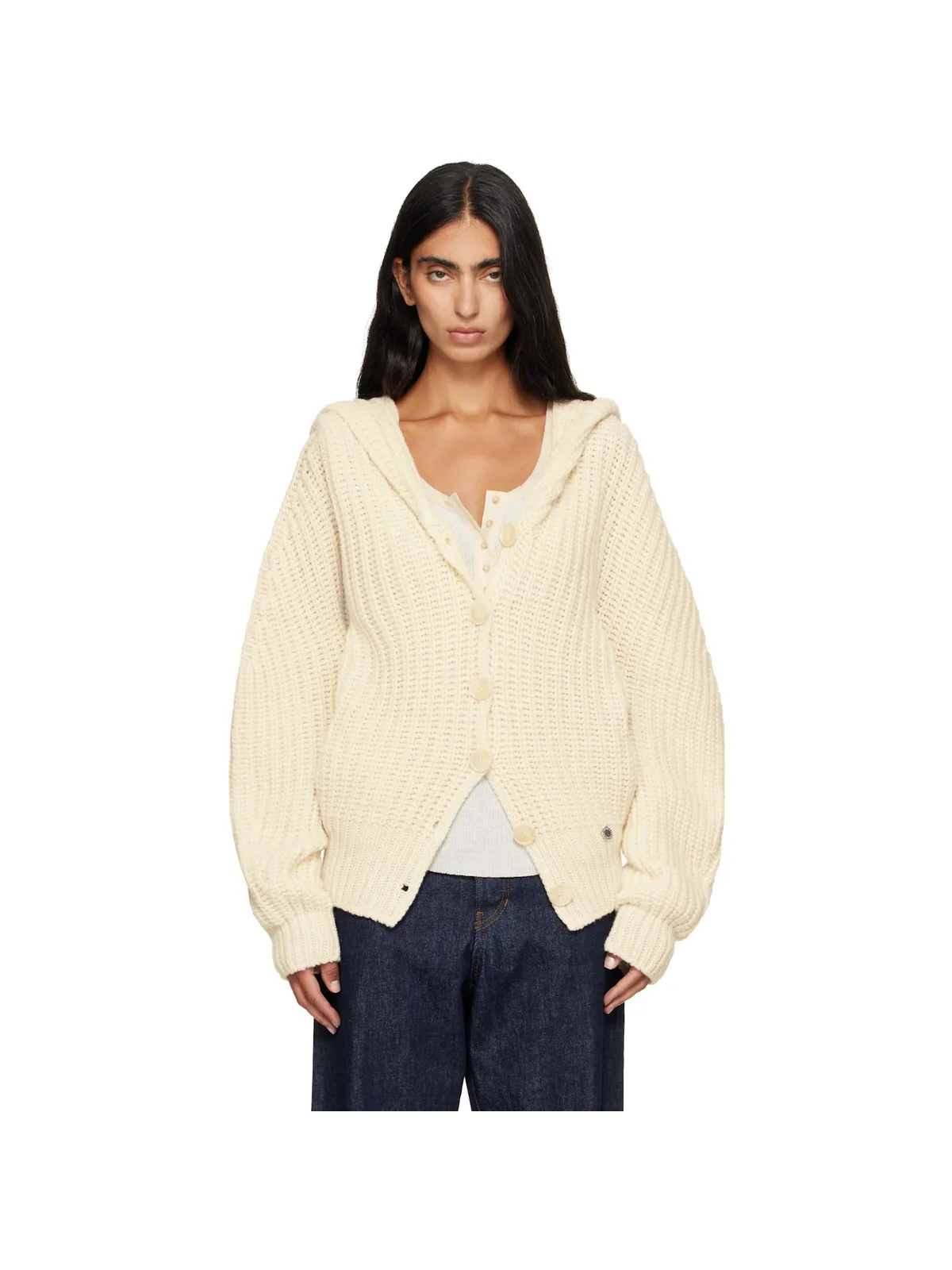 Stella McCartney チャンキーリブ フード付き カーディガン - 画像1