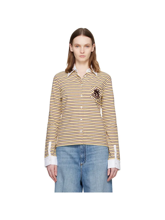 Stella McCartney Stella McCartney Fancy ボーダー クレスト ニットポロシャツの商品画像