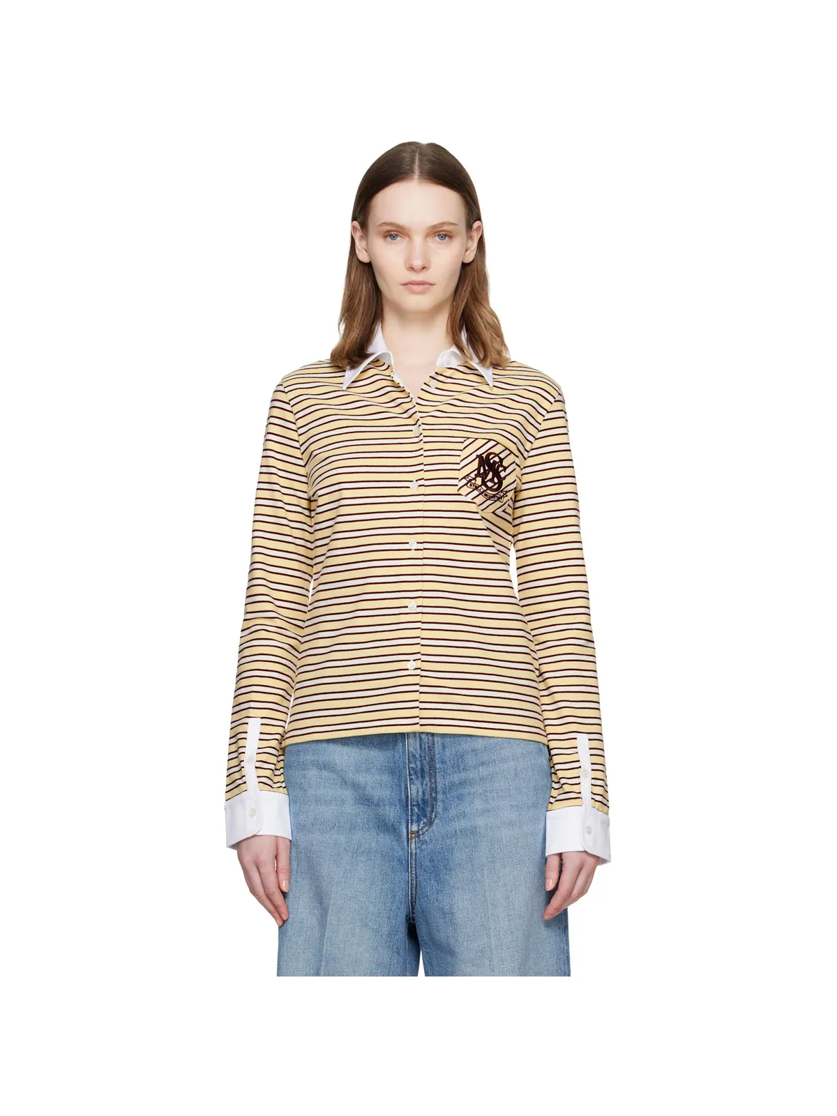Stella McCartney Fancy ボーダー クレスト ニットポロシャツ - 画像1