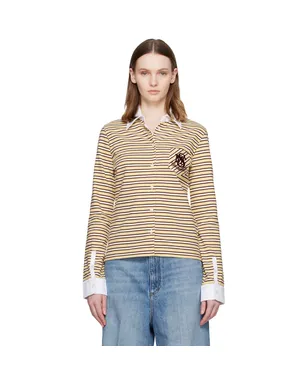 Stella McCartney Fancy ボーダー クレスト ニットポロシャツ - サムネイル1