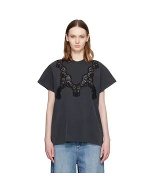 Stella McCartney Lace Mix Washed ジャージコットン Tシャツ - サムネイル1